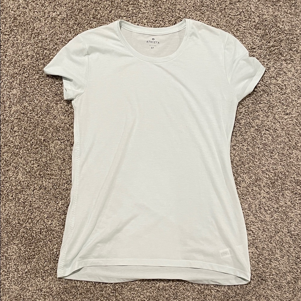 Athleta White Fitted Short Sleeve T-Shirt